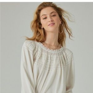 Lucky Brand Lace peasant top
